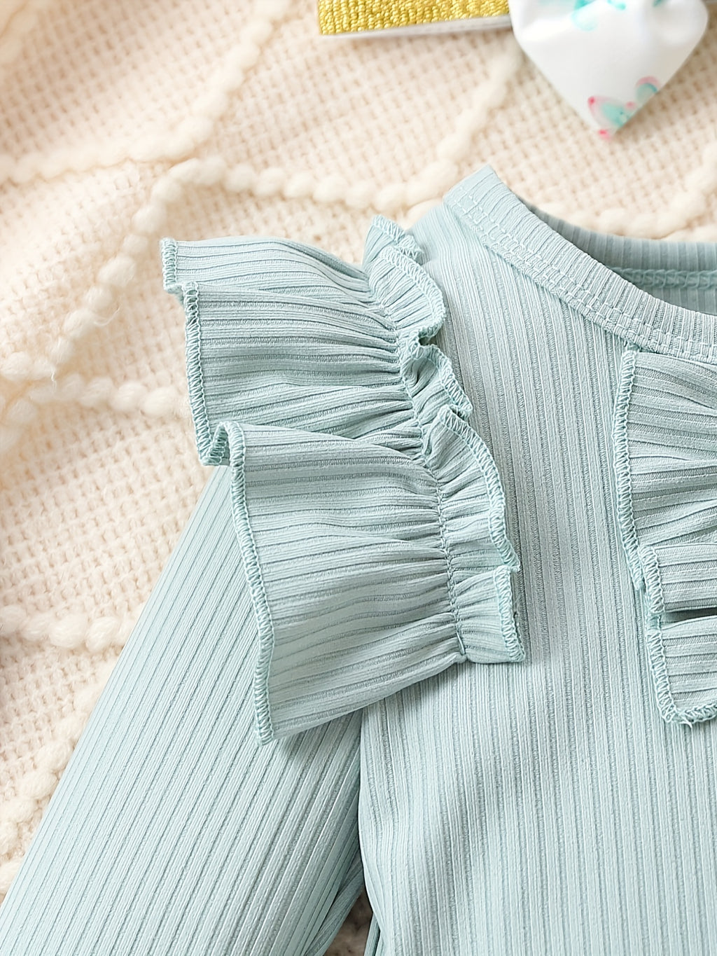 Cute Baby 3pcs Outfits - Floral/leopard Pants & Ruffle Long Sleeve Infant Romper & Headband Set Outdoor Set