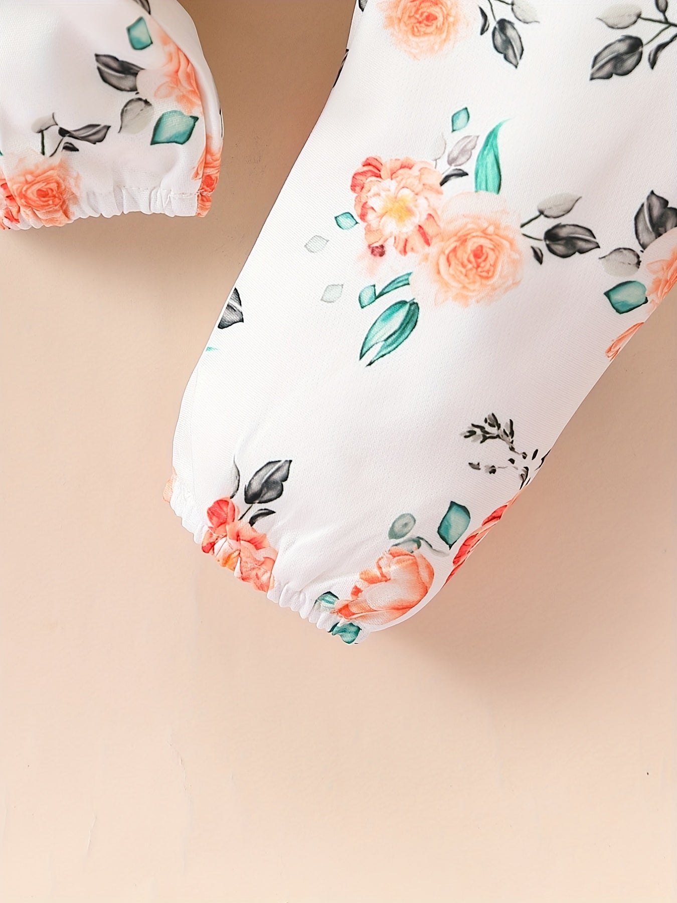 Cute Baby 3pcs Outfits - Floral/leopard Pants & Ruffle Long Sleeve Infant Romper & Headband Set Outdoor Set