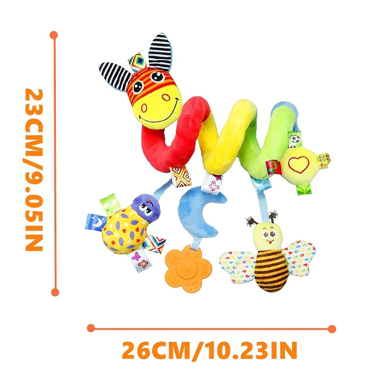 1pc of Baby Toy Stroller Pendant, a Donkey with a Spiral Plush Ribbon in Random Colors, Suitable for Hanging. A Ringing Toy for Infants Aged 0-3, Perfect As a Thanksgiving Gift, Christmas Present, Easter Surprise, Or Hallowee