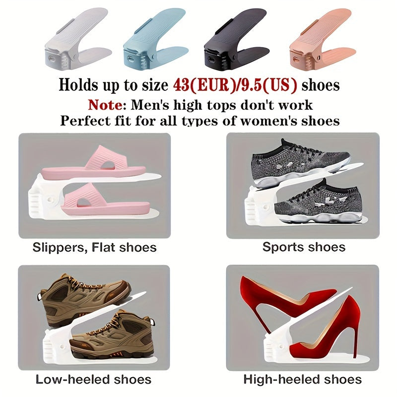 10pcs Adjustable Creative Storage Shoe Rack - Space-Saving Organizer for Entryway, Hallway, Living Room, Bedroom, Bathroom - Convenient Storage Solution for Home and Dormitory with Easy Assembly and Durable Plastic Constructi