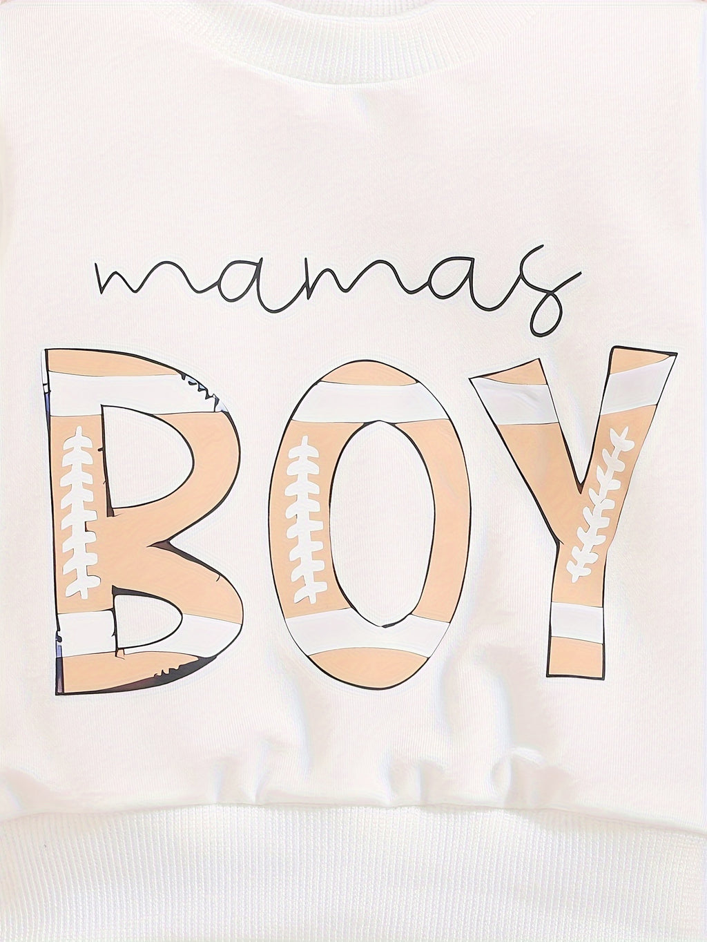 Toddler Baby Boy MAMA'S BOY Letter Print Sweatshirt Top Elastic Waist Sweatpants Outdoor Set, Outdoor Cloth