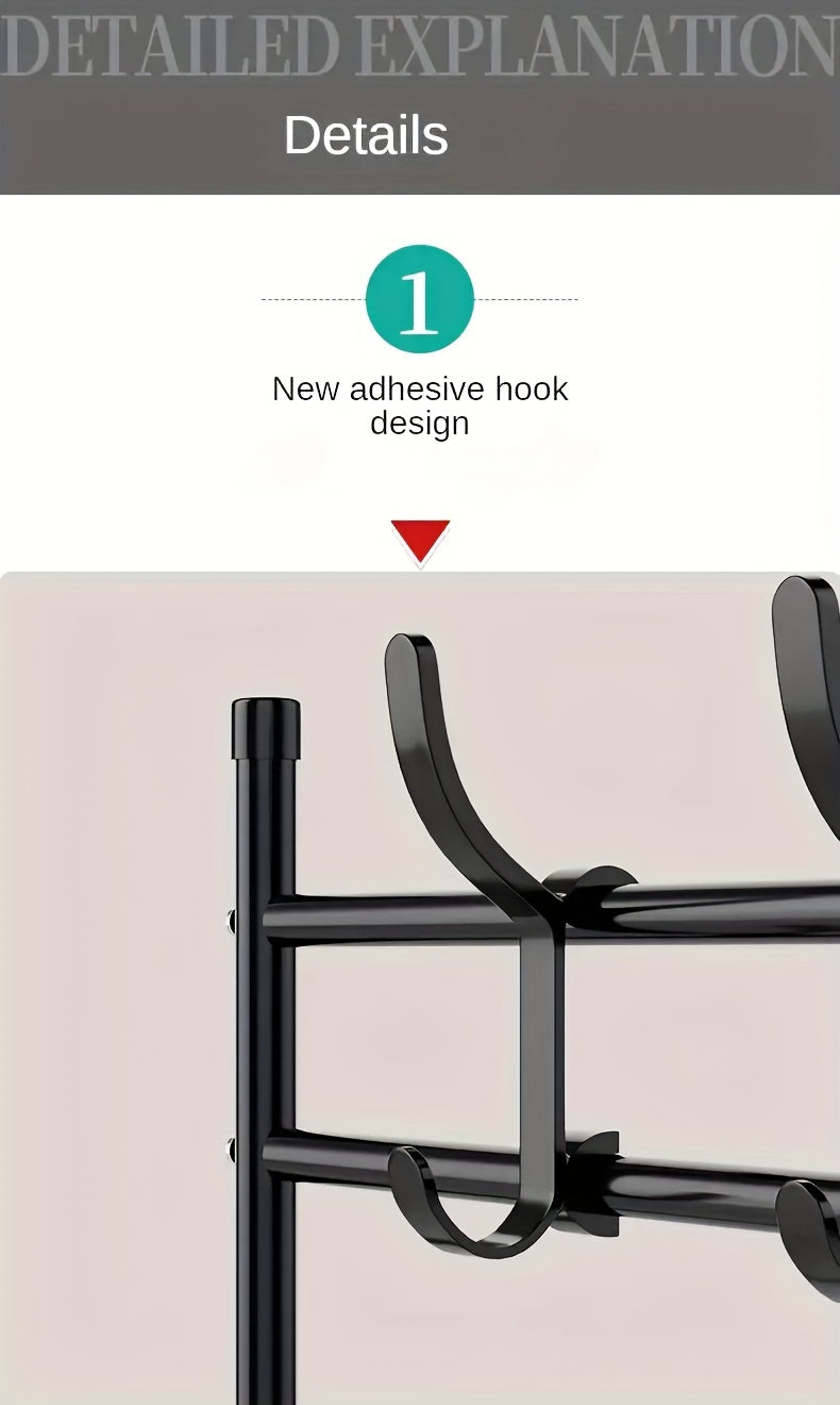 1pc Shoe And Hat Rack, Carbon Steel & Non-Woven Fabric, Floor Standing Dustproof Shoe Organizer, Multi-Layer Easy Assembly Shoe Shelf For Home, School Dorm – Metal & Plastic Construction