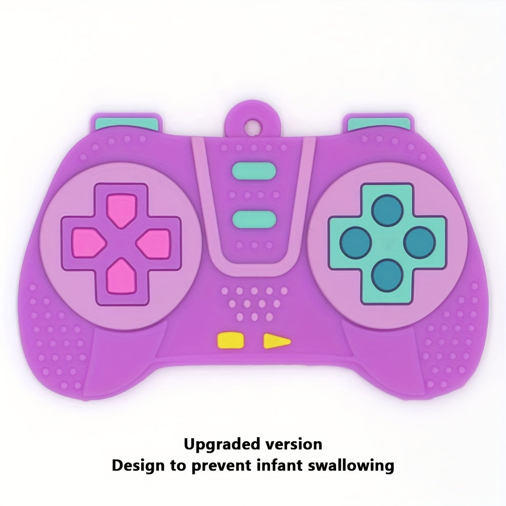 Newborn silicone teething toy game controller shape, baby teething toy, teething period silicone toy, suitable for boys and girls aged 6-24 months as holiday gifts