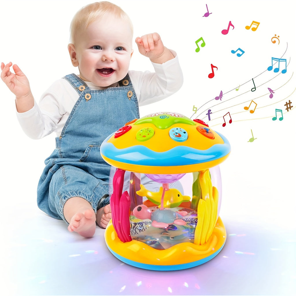 1pc CATNA BUTY Baby Musical Play Gym with Ocean Projector Lights, ABS Material, Interactive Toy for 6-36 Months, Crawling & Tummy Time Development, Suitable for Boys & Girls - Random Colorchristmas Stocking Stuffers, Christma