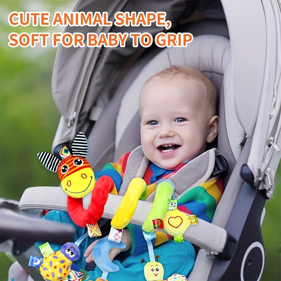 1pc of Baby Toy Stroller Pendant, a Donkey with a Spiral Plush Ribbon in Random Colors, Suitable for Hanging. A Ringing Toy for Infants Aged 0-3, Perfect As a Thanksgiving Gift, Christmas Present, Easter Surprise, Or Hallowee